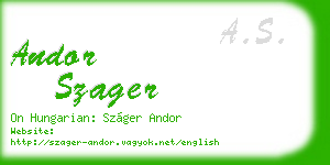 andor szager business card